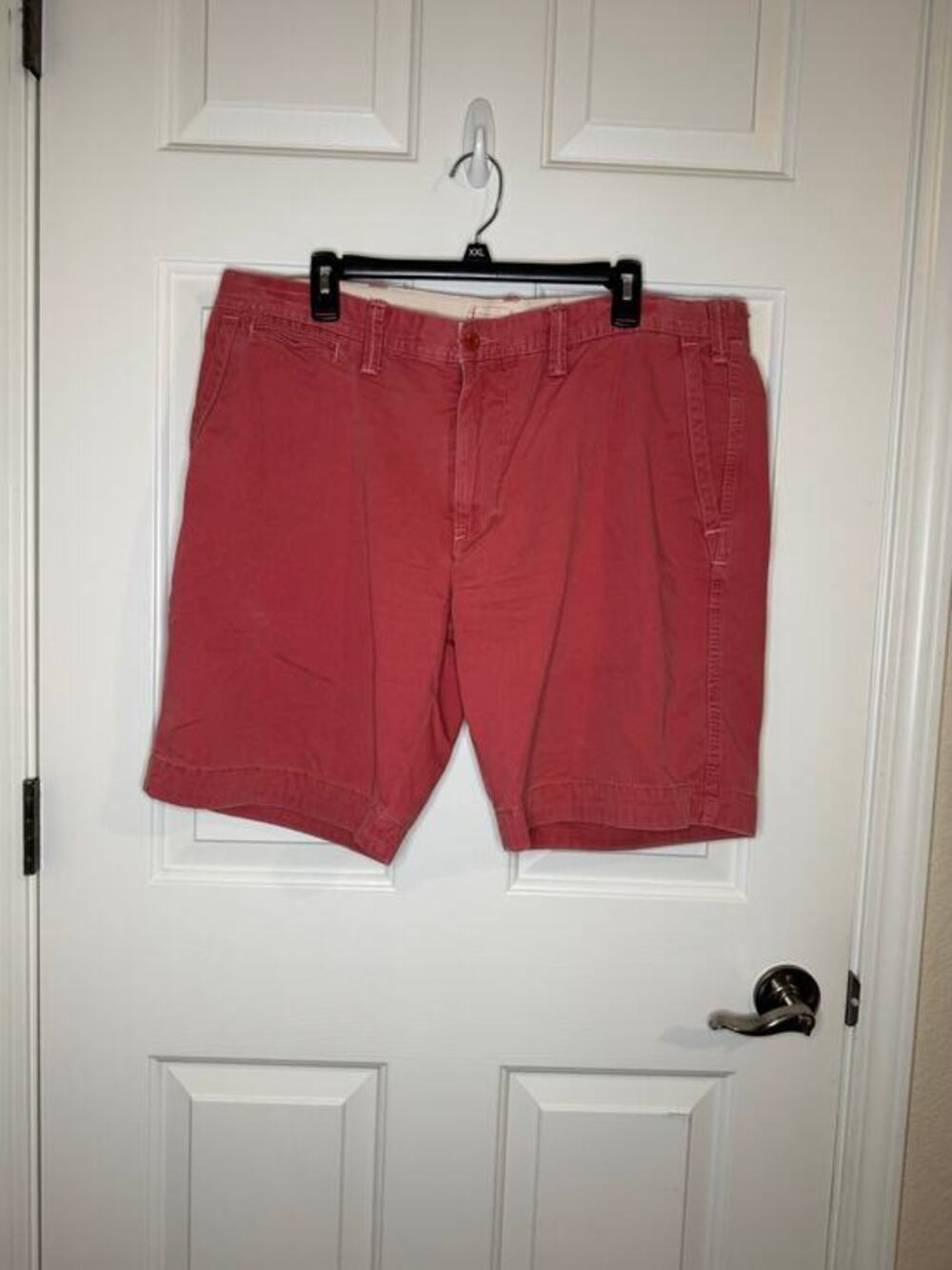 Polo by Ralph Lauren Men's Cotton Chino Flat Front Shorts Faded 9 inch Red 38